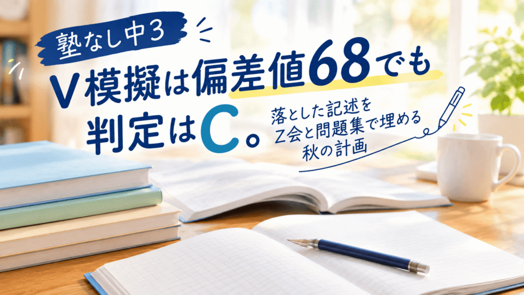 塾なし中3、V模擬は偏差値68でもC判定。落とした記述をZ会と問題集で埋める秋の計画